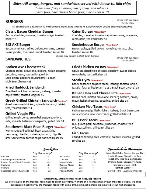 Food Broken Axe Brew House